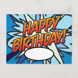 Happy Birthday Your Message Speech Bubble Fun Postcard