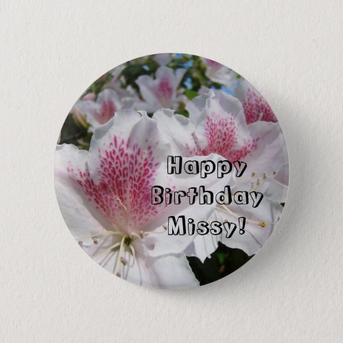 Happy Birthday Your Name buttons custom Floral