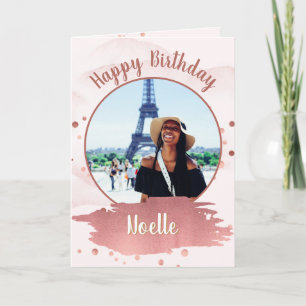 Happy Birthday! Your Photo & Metallic Rose Gold Card
