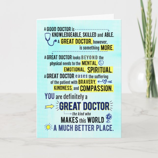 Happy Birthday - You're a Great Doctor Card (Front)