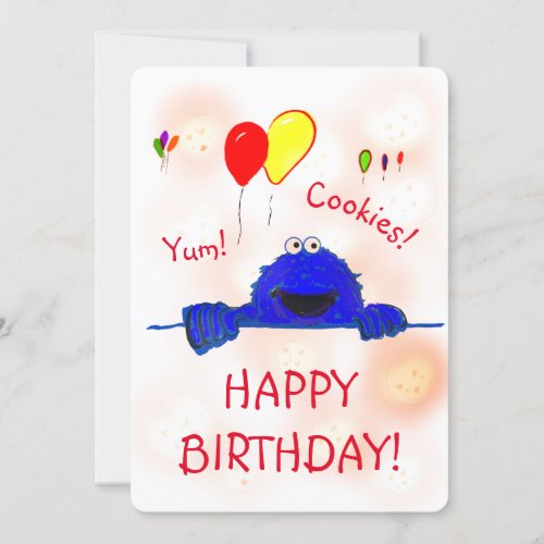 Happy Birthday Yum Cookie Monster Card