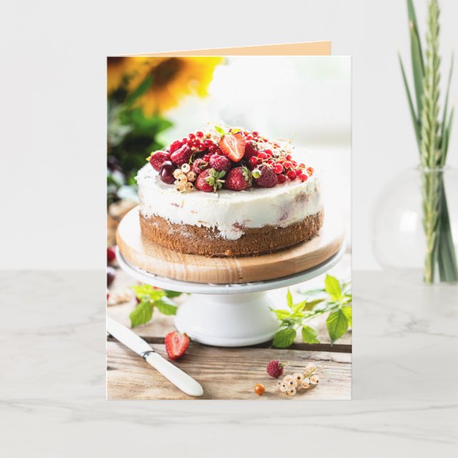 Happy Birthday Yummy Cake Card (Front)