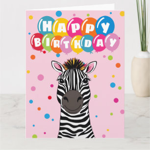 Happy Birthday Zebra Card