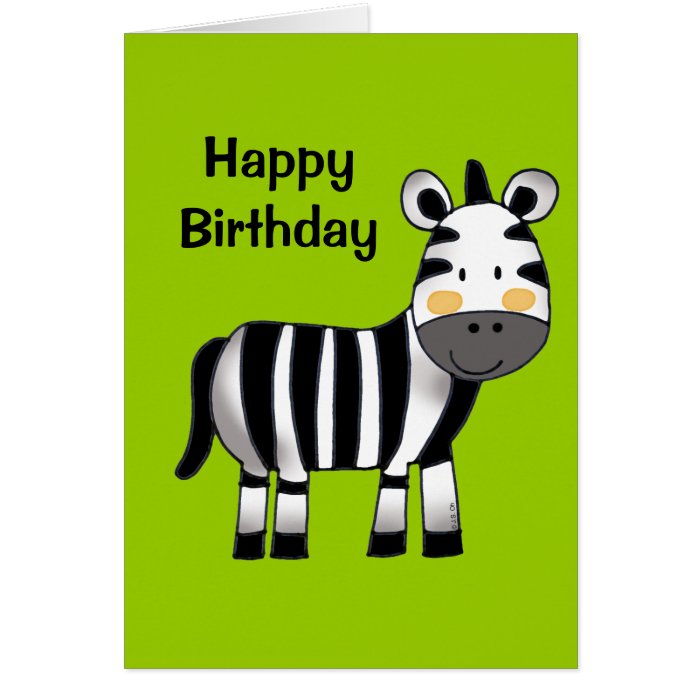 happy birthday (zebra) greeting card