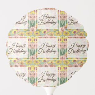 Happy Birthday Zinnia Flowers Balloon