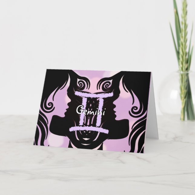 Happy Birthday Zodiac Sign Gemini Card (Front)