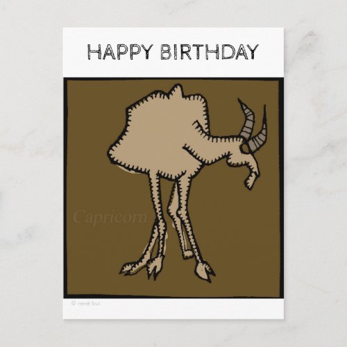 Happy Birthday Zodiac Signs Capricorn Postcard