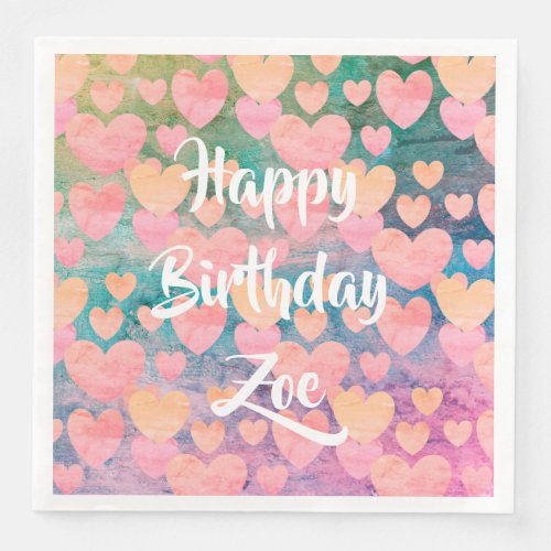 Happy Birthday Zoe party napkins by DAL