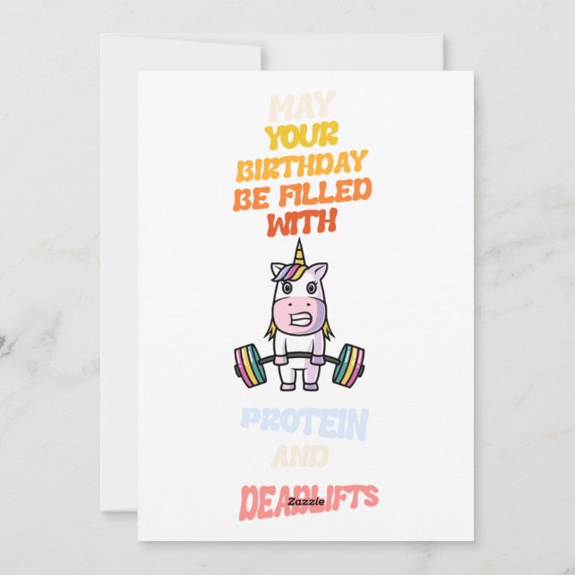 Happy birthdy card protein and deadlift lover  (Back)