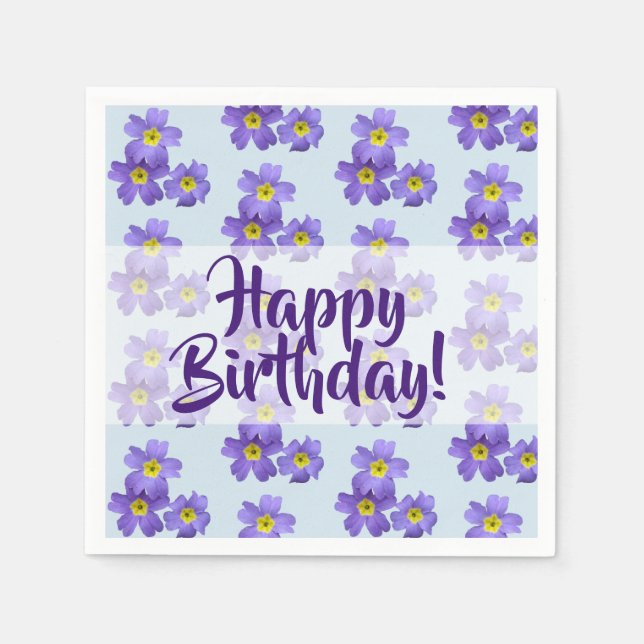 Happy BirthdyaFloral Paper Napkins (Front)