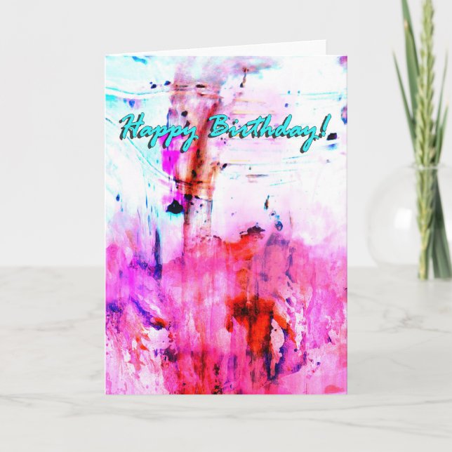 Happy Bithday frosting art card (Front)