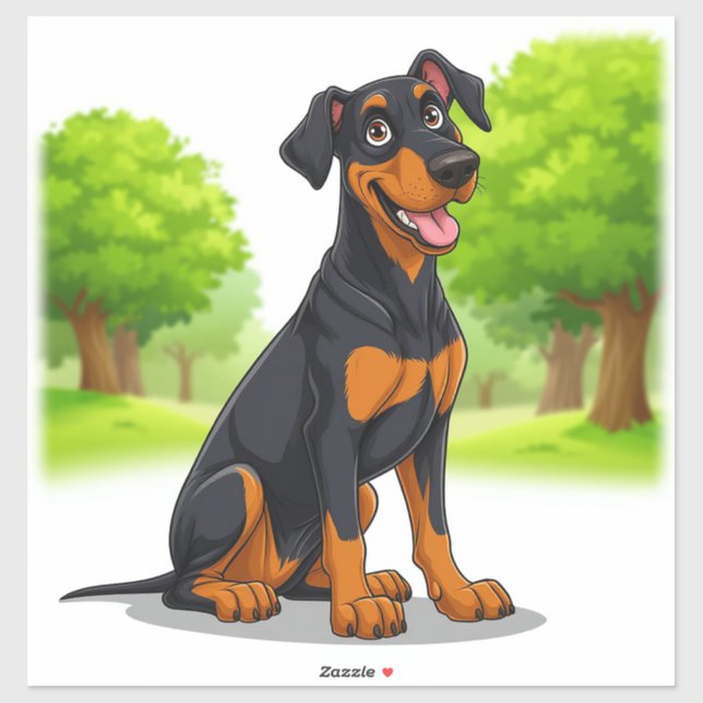 Happy Black and Tan Dog Sticker (Sheet)