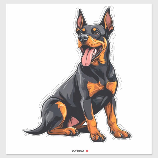 Happy Black and Tan Dog Sticker (Sheet)