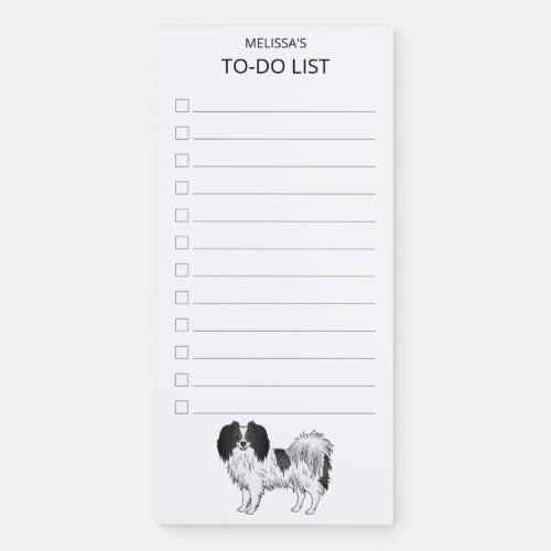 Happy  Black And White Phalne Cute Dog To_Do List Magnetic Notepad