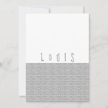 HAPPY | Black dotted birth announcement card