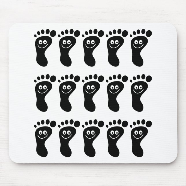 Happy Black Feet Mouse Pad (Front)