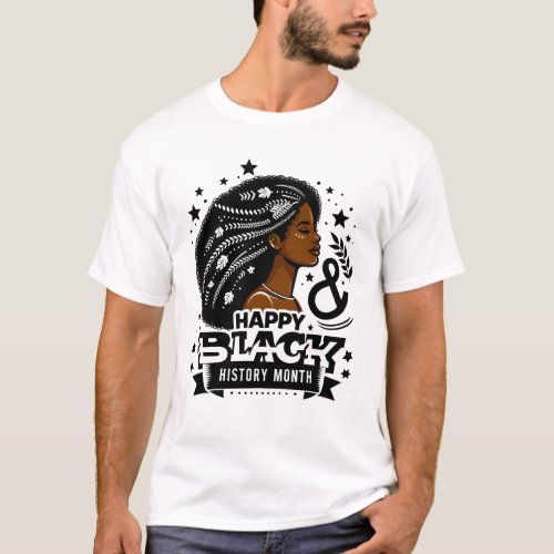 Happy Black History Month African Map Graphic T_Shirt