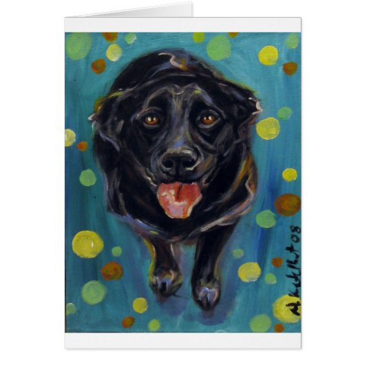 Happy black lab bubbles cards (Front)