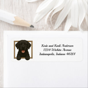 Happy Black Labrador Retriever Return Address Label