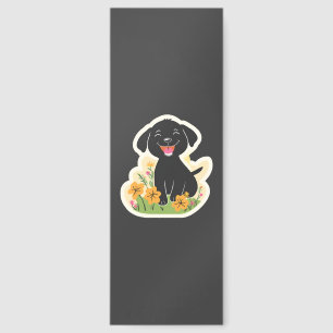 Happy Black Puppy in Wildflowers Bookmarks