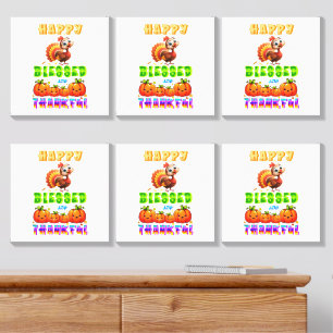 Happy Blessed And Thankful Canvas Photo Tile
