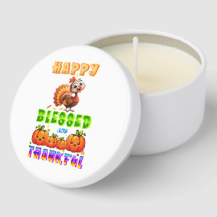 Happy Blessed And Thankful Mini Candle Favors
