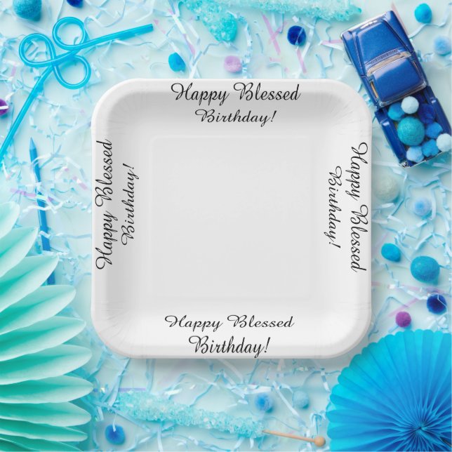 Happy Blessed Birthday! Paper Plates (Party)