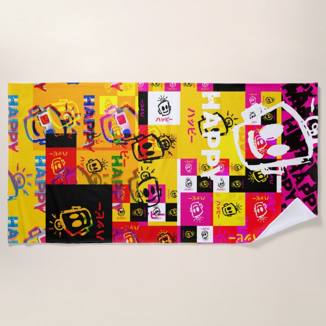 HAPPY Blitch Beach Towel (Front)