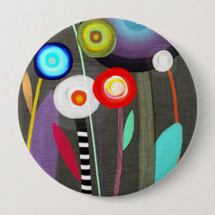 Happy Blooming Flora Brooch Pinback Button