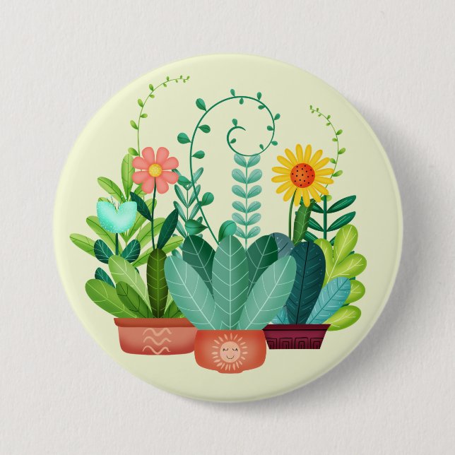 Happy Blooms Button (Front)