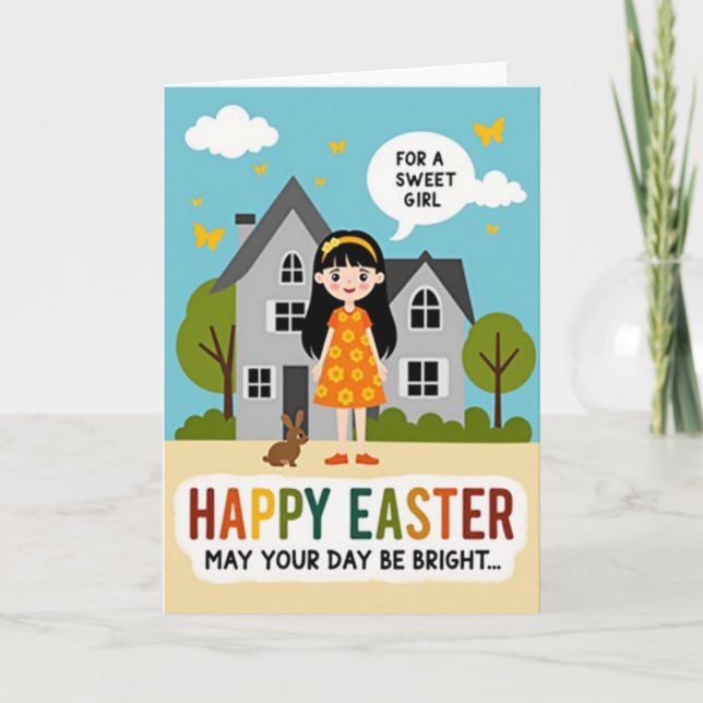 Happy Blossom Girl Card (Front)