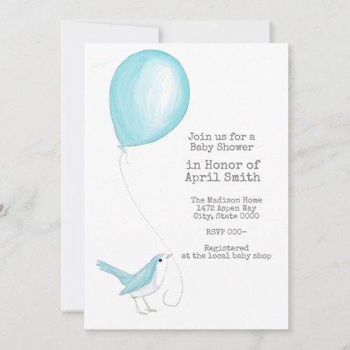 Happy Blue Bird Invitation