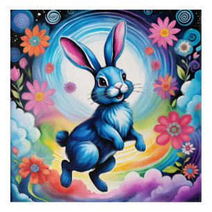 Happy Blue Bunny Dream Joy Acrylic Print