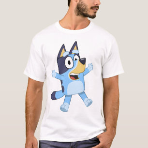 Happy Blue Dog Jumping T-Shirt