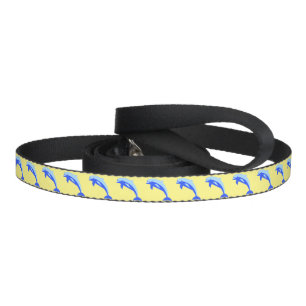 Happy Blue Dolphin, Cute Tropical Ocean Cartoon Pet Leash