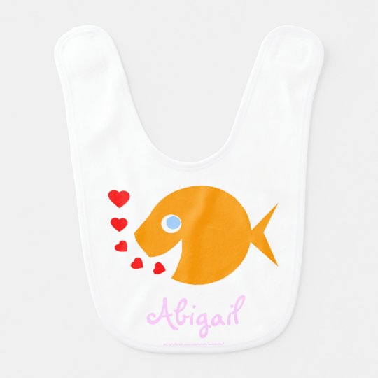 Happy Blue-Eyed Baby Girl Goldfish Personalized Baby Bib