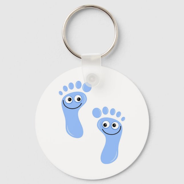 Happy Blue Feet Keychain (Front)