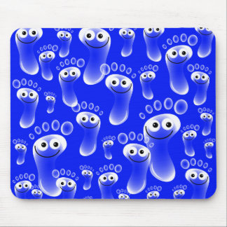 Happy Blue Feet Mouse Pad