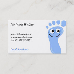 Happy Blue Feet, Mr James Walker, Business Card