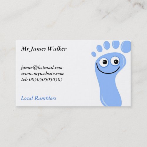 Happy Blue Feet Mr James Walker Business Card