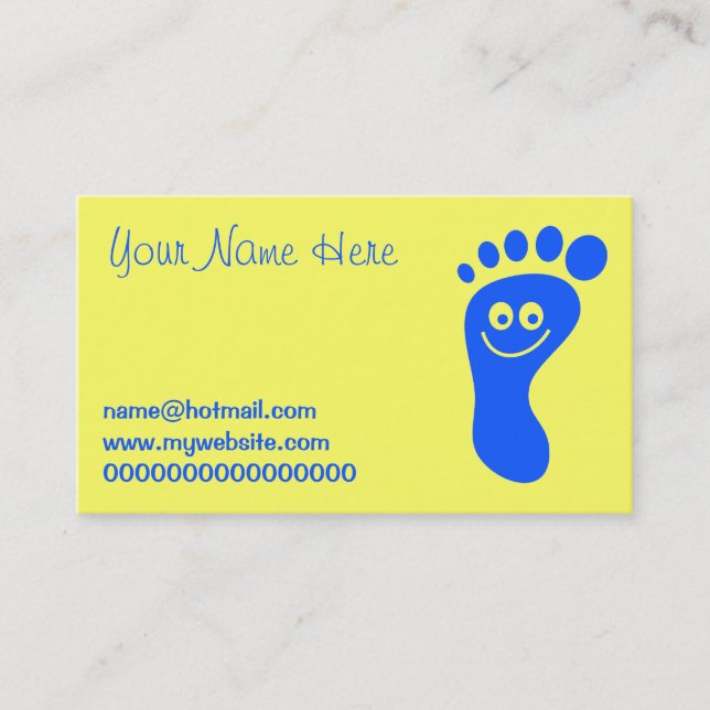 Happy Blue Foot Business Card (Front)