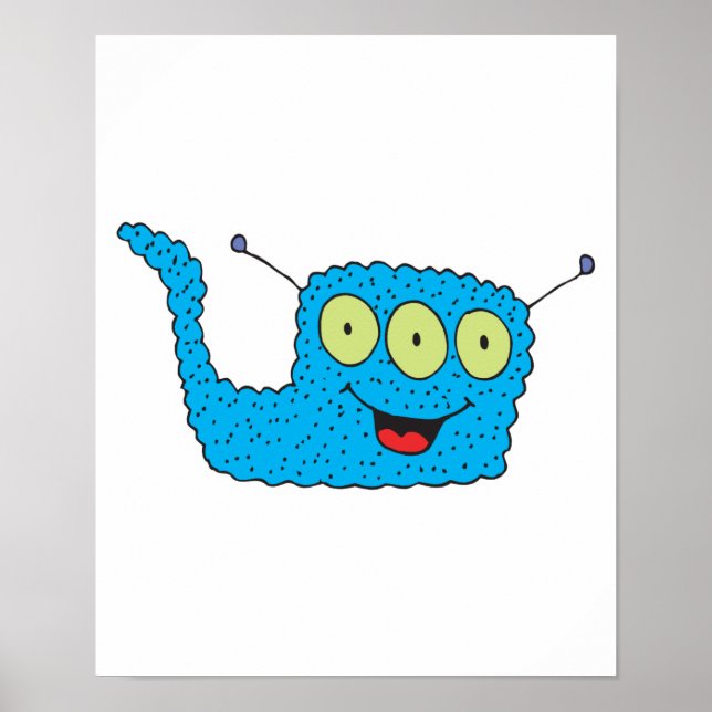 happy blue goofy monster poster (Front)