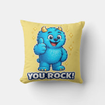 Happy Blue Monster You Rock Golden Starburst