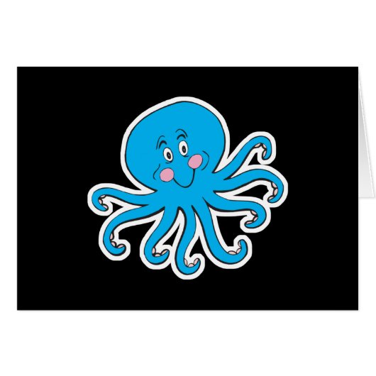happy blue octopus cards (Front Horizontal)