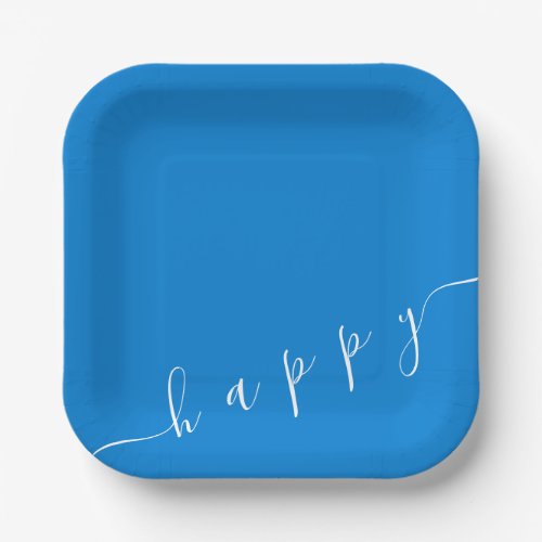 Happy Blue Party Plate