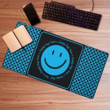 Happy Blue Smile Desk Mat