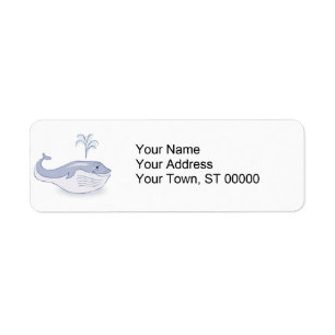 happy blue whale label