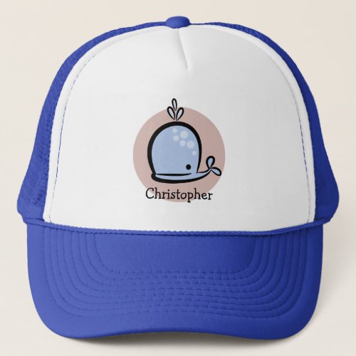 Happy Blue Whale Personalized Trucker Hat