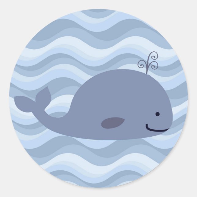 Happy blue whale sticker (Front)