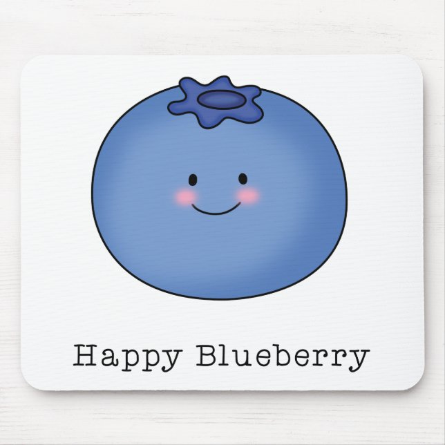 Happy Blueberry Mouse Pad (Front)